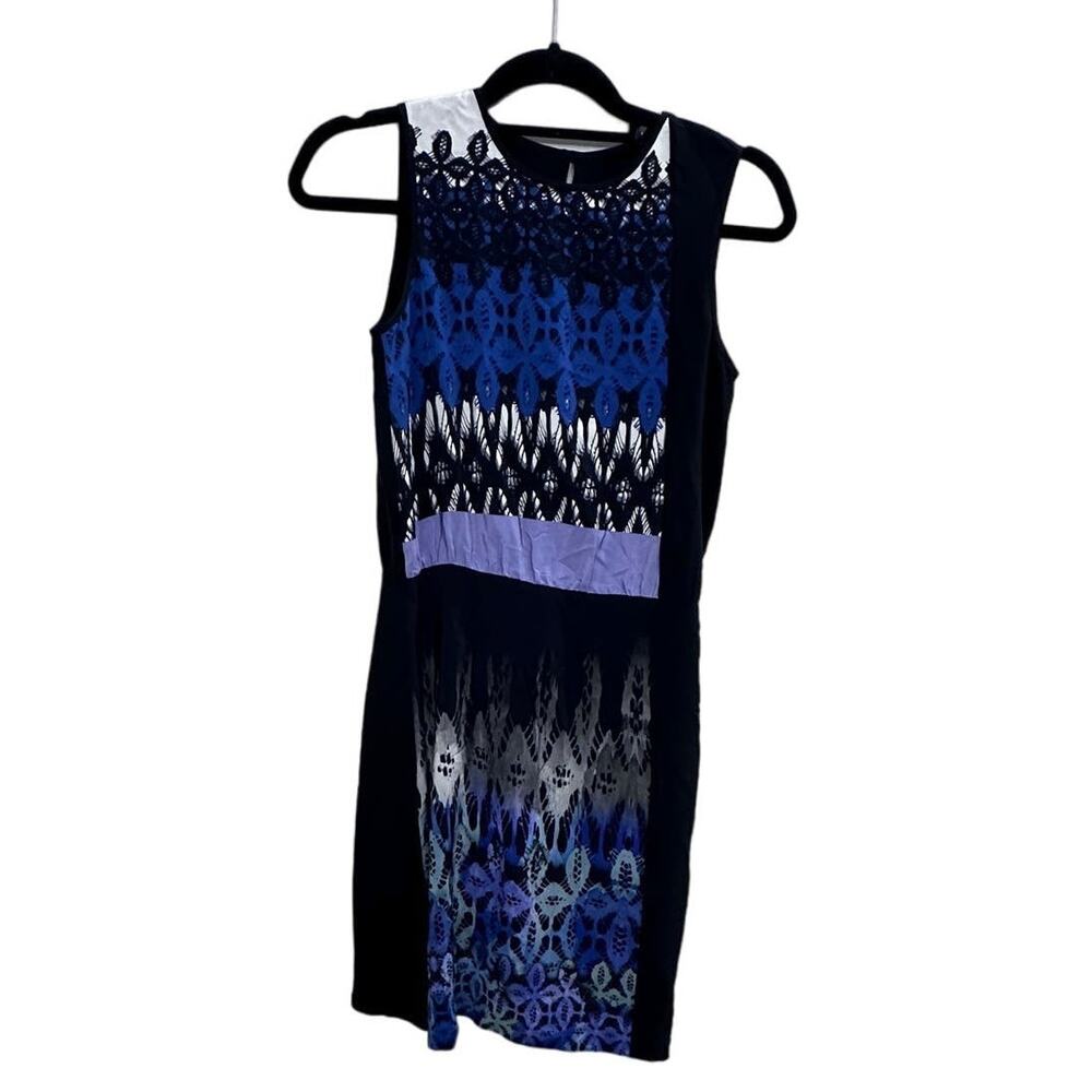 Tibi 100% silk sleeveless multicolored dress size 0